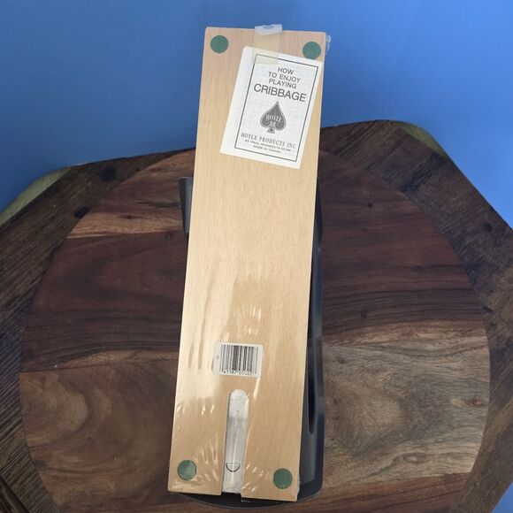 Vintage HOYLE Wooden Cribbage Board #5022 Continuous Track 2 Lane SEALED NEW - Picture 3 of 11